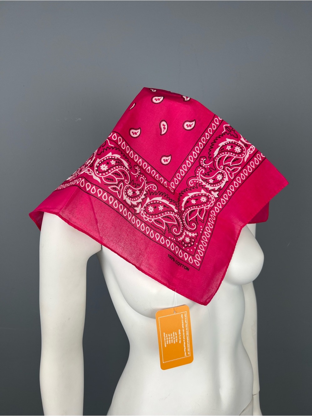 100% Cotton Pink Paisley Bandana Scarf - Unbranded